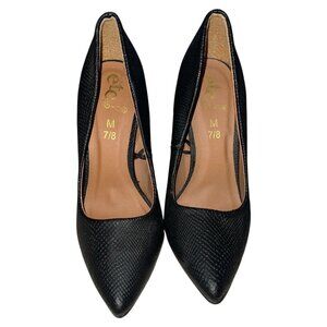 RUE 21 etc! Black Faux Snake Skin Pointed Heels